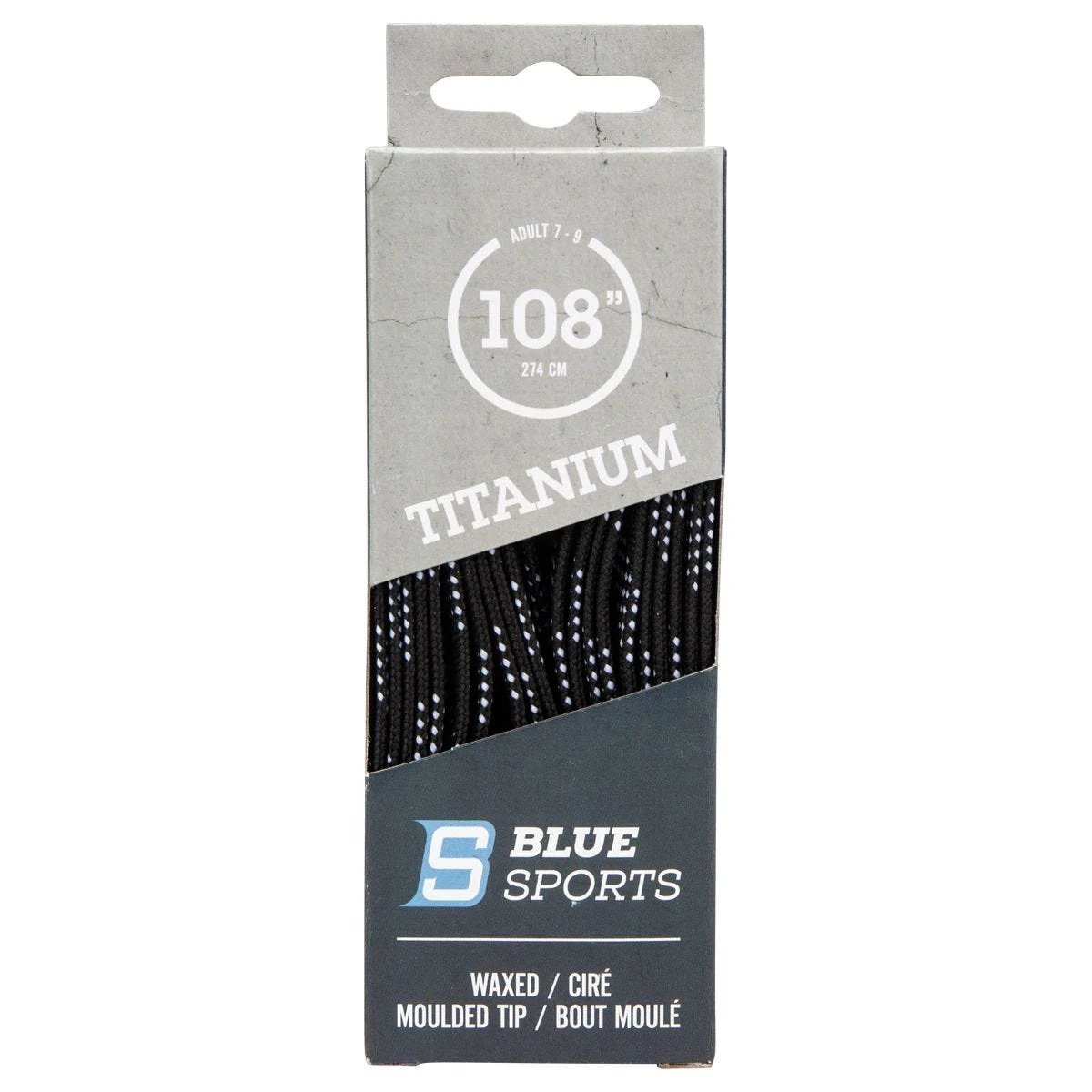 Blue Sports Titanium Waxed Molded Tip Laces 3 Blue Sports Titanium Waxed Molded Tip Laces