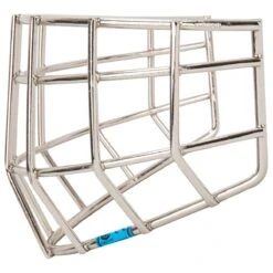 CCM Carbon Steel Youth Straight Bar Cage - Chrome -Hockey Specialty Store ccm goalie accessories carbon steel straight goalie cage yth chrome inset3