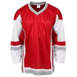 Stadium Adult Hockey Jersey - Red/White/Gray