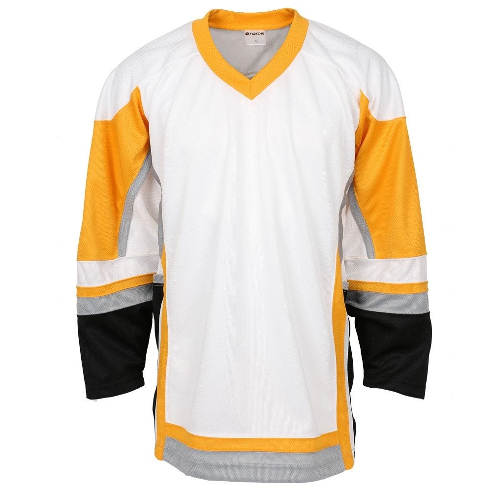 Stadium Adult Hockey Jersey - White/Gold/Gray 3 Stadium Adult Hockey Jersey - White/Gold/Gray