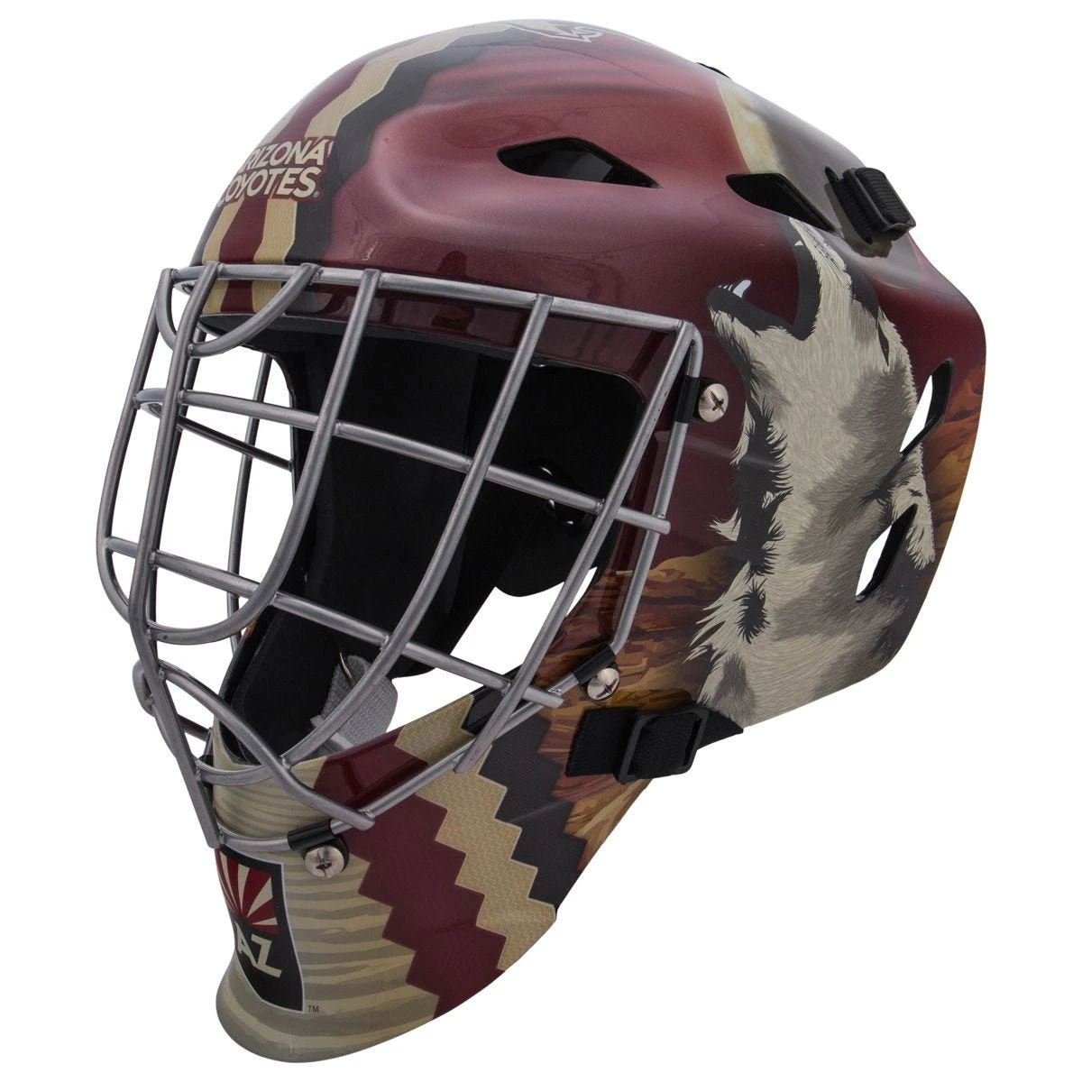 Arizona Coyotes Franklin GFM 1500 Goalie Face Mask 3 Arizona Coyotes Franklin GFM 1500 Goalie Face Mask