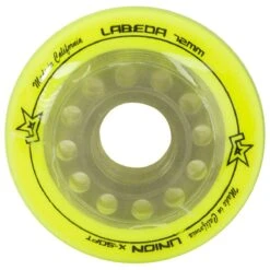 Labeda Union X-Soft 74A Roller Hockey Wheel - Yellow - 4 Pack 11 Labeda Union X-Soft 74A Roller Hockey Wheel - Yellow - 4 Pack -Hockey Specialty Store labeda hockey wheel union x soft 76a 4pk inset3